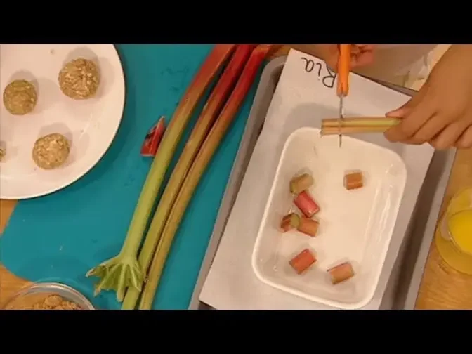 How To Make Rhubarb Cobbler - I Can Cook Season 2 _ Easy Recipes _ Kids Craft Channel