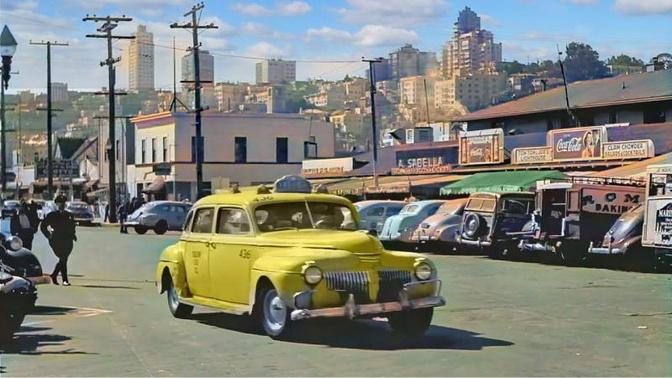 Wonderful San Francisco 1940s in Color [60fps, Remastered] w/sound design added