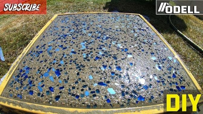 How to Make GLASS CONCRETE Stepping Stone Pavers