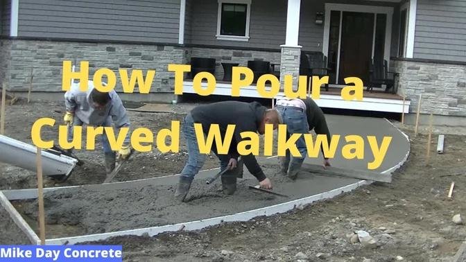 Curved Concrete Sidewalk Pour (Tip: What I use for Forms)