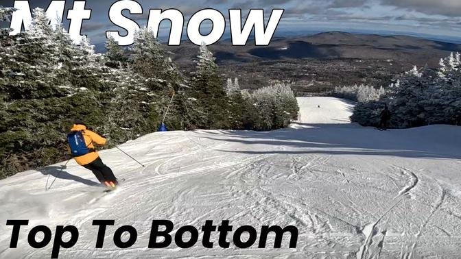 Skiing Mt Snow Top To Bottom Via Cascade and Snowdance