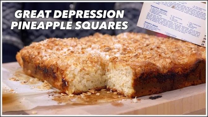 Great Depression Pineapple Squares Recipe - Old Cookbook Show