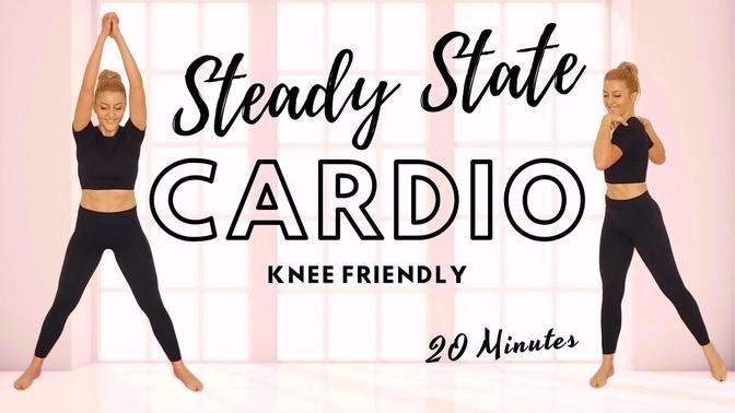 🔥20 Min Steady State Cardio🔥Moderate Pace Cardio for Weight Loss🔥NO JUMPING🔥KNEE FRIENDLY🔥