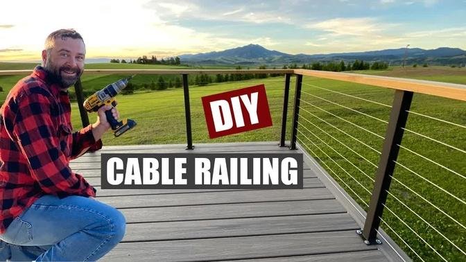 DIY Cable Railing with Metal Posts Built from Scratch!