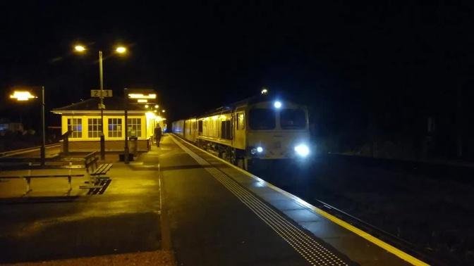 66741 Swanage Railway and 73971 at Crianlarich with the up Caledonian Sleeper on the 17/09/2021.