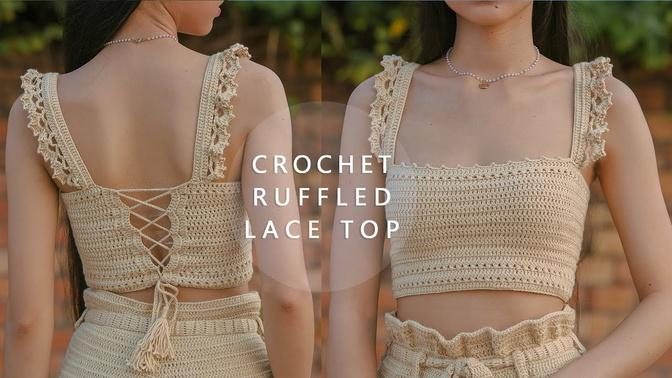 Crochet Ruffled Lace Top Tutorial Chenda Diy