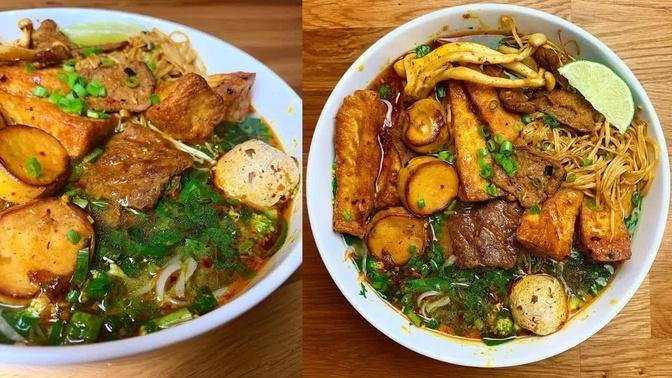 How to make Vegan BUN BO HUE🔥🔥🔥(Vietnamese Spicy Noodle Soup)