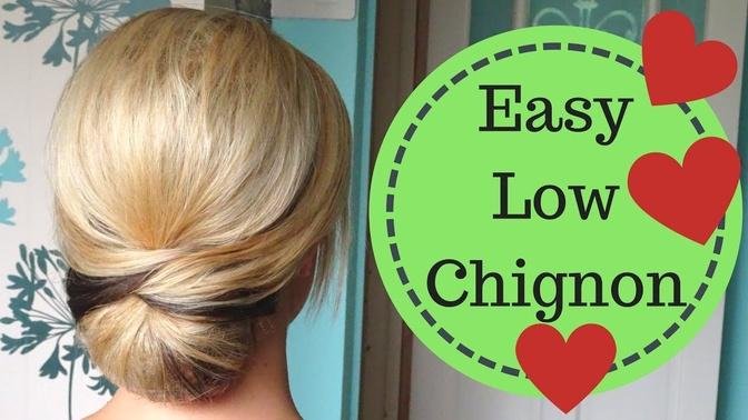 -Easy Smooth Low Chignon Hairstyle Tutorial - Weddings prom holidays.