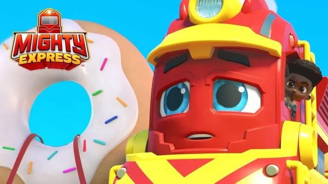 Donut Day with Freight Nate & MORE 🍩| Mighty Express Clips | Cartoons for Kids