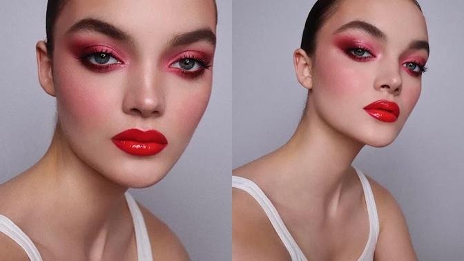"The Power Of Red" Holiday Inspiration Makeup  | Hung Vanngo