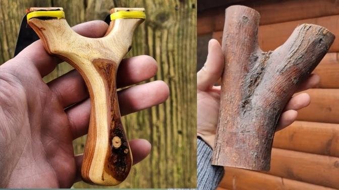 Making a Creative Unique Slingshot | Woodworking Mesquite
