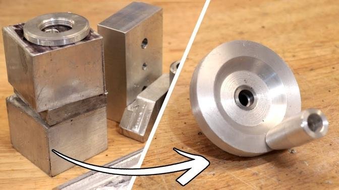 Turning Scrap Aluminium Into a Lathe Handwheel _ Metal Casting