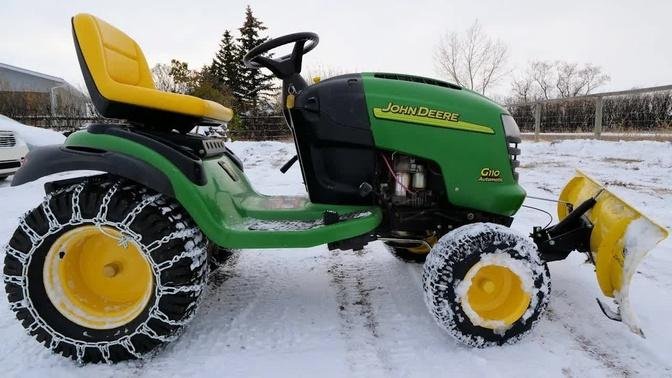 Plowing Snow with a Lawn Tractor