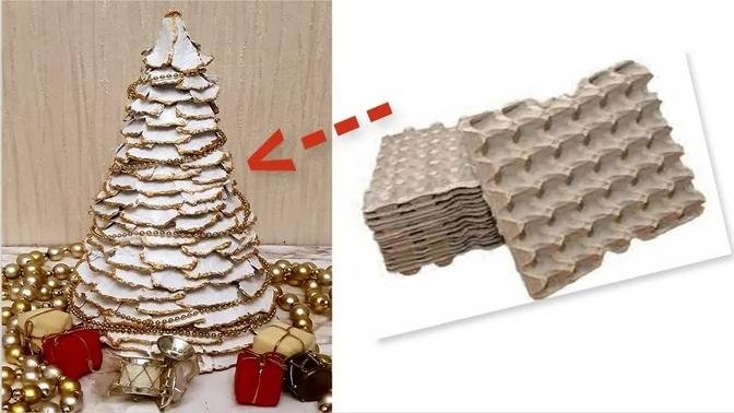 DIY /Beautiful Christmas Tree with egg carton  /New Year Decoration/Christmas crafts