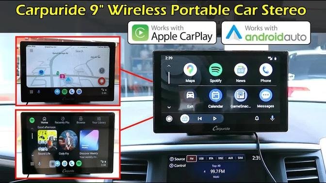 Carpuride Display Wireless Car Stereo Android Auto Apply Carplay