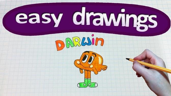 Easy drawings  174  How to draw a Darwin   The Amazing World of Gumball