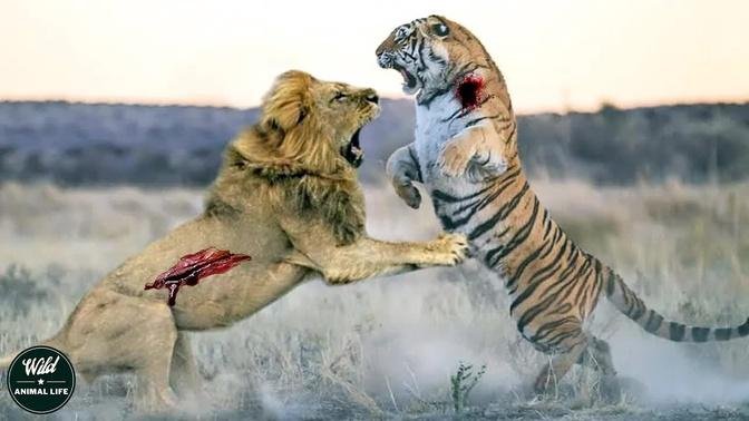 Fierce Battle Of Lion Vs Tiger For Lordship - Wild Animal Life