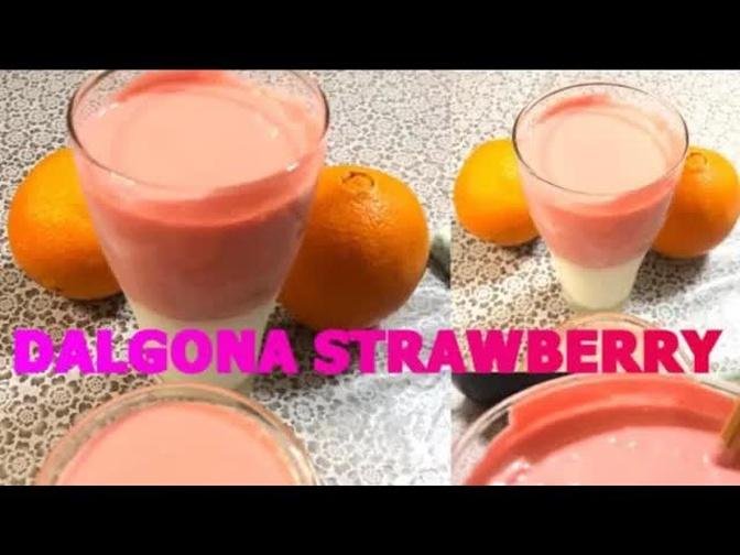 Dalgona strawberry /In 5 minutes/Hanna cooking
