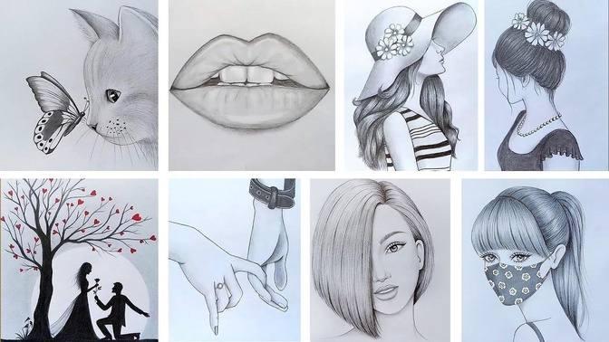 8-easy-drawing-ideas-part-5-pencil-sketch-tutorials-art-videos