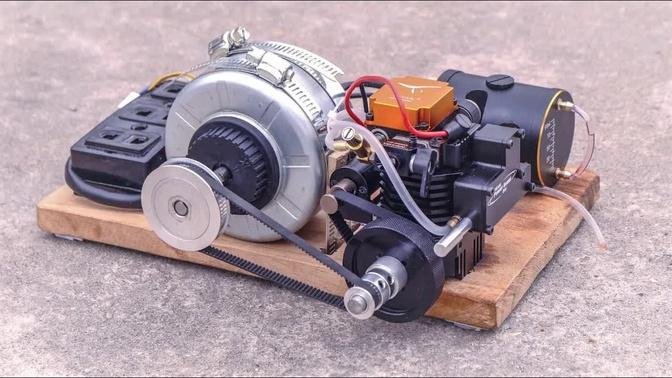 How to Make Generator With 4 Stroke RC Engine