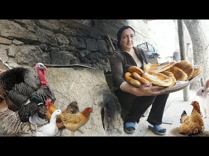 A FORGOTTEN recipe of BREAD in a tandoor. Life in the Avar village. ASMR sounds.