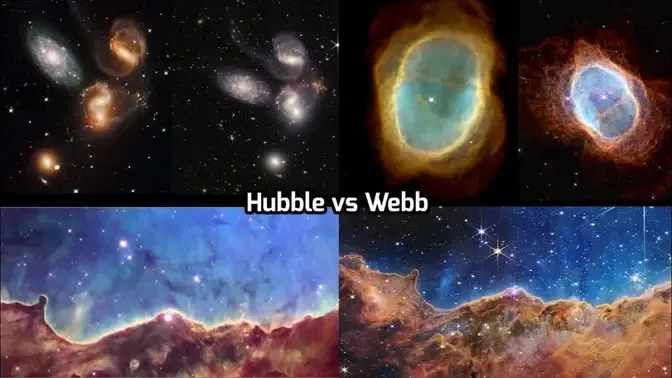 James Webb Telescope's all image compared with Hubble telescope images.