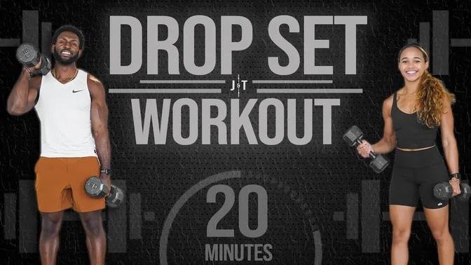 20 Minute Full Body Dumbbell Drop Set Workout [Strength Training]