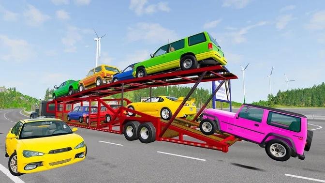 Car Hauler Trailer Transportation with Truck BeamNG.drive