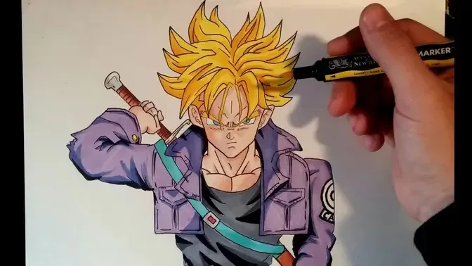 Dibujo Goku SSJ versión realista/3D Speed drawing