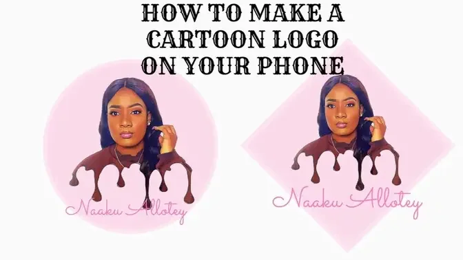 HOW TO MAKE A CARTOON LOGO ON YOUR PHONE -PICSART (BEGINNER FRIENDLY) ||  NAAKU ALLOTEY