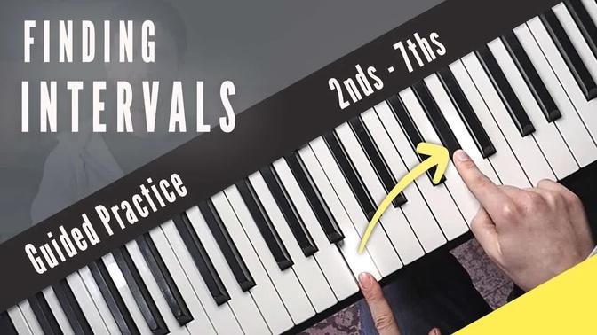 Finding intervals on the piano (2nds - 7ths) | Guided Practice Part 4