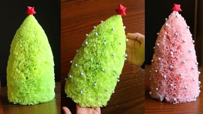 How to make Tissue Paper Christmas tree - DIY Christmas Tree - Paper Craft