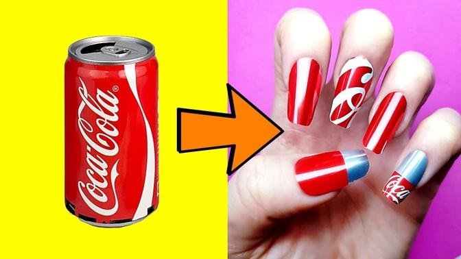 DIY_ HOW TO MAKE FAKE NAILS WITH COCA COLA CAN - 5 Minute Crafts