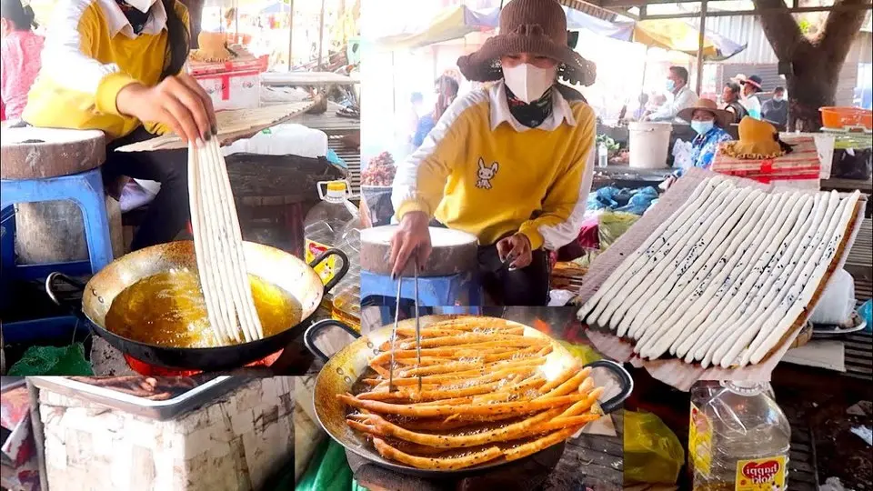 Sesame Chopstick Rice Cake | Cambodian Street Food