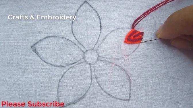 Hand Embroidery, Very Easy Flower Embroidery Tutorial