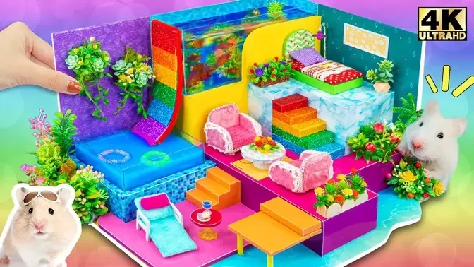DIY Miniature Cardboard House #169 ❤️ Build Amazing Villa House with swimming pool and mini aquarium