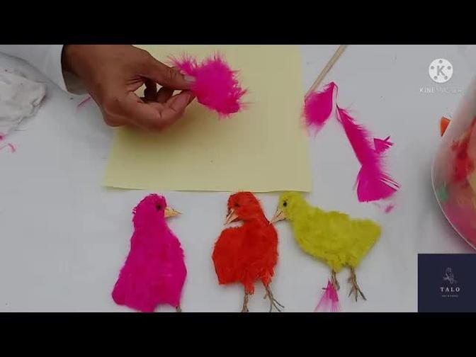 DIY colourful baby chicks, 3d colourful realistic birds for baby mobile, baby toy or frame