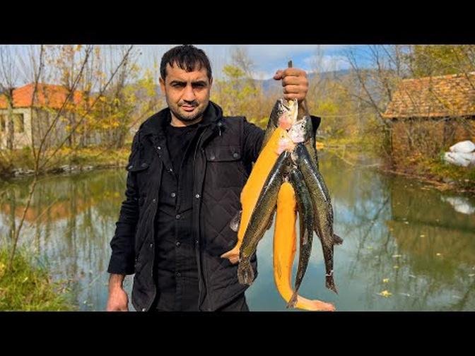 CATCHING TROUT FISH AND COOKING VERY EXTRAORDINARY SOUP! NO DISLIKES RECIPE