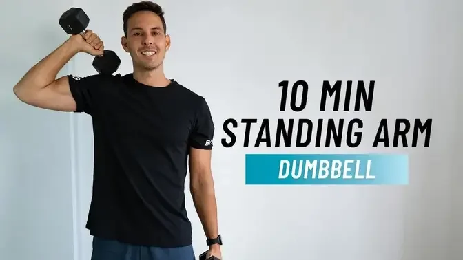 10 MIN STANDING ARM WORKOUT - No Repeat, Upper Body Dumbbell Workout