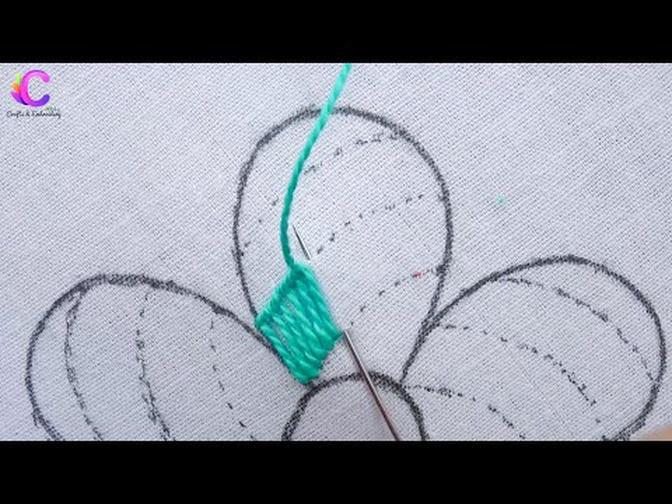 Beautiful Flower Hand Embroidery Tutorial For Beginner, Unique Flower Embroidery Design.