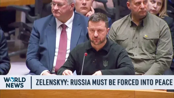 Ukraine's Zelenskyy Tells UN Russia Must be Forced Into Peace