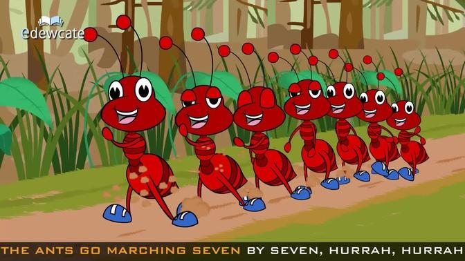 Edewcate english rhymes - The Ants go Marching One by One Song Nursery Rhyme