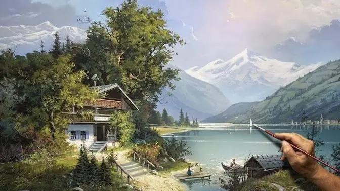天堂般的地方 丙烯画 艺术家 - Viktor Yushkevich