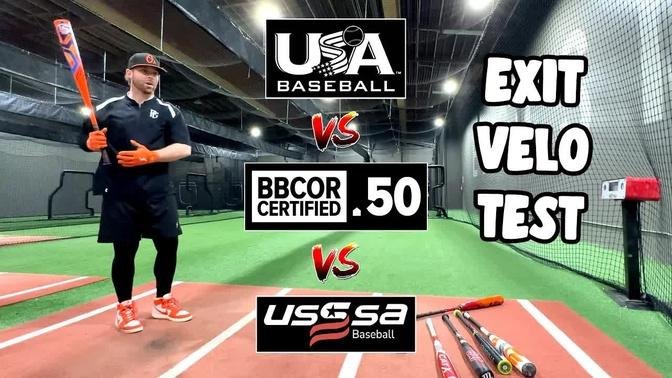 BBCOR vs. USSSA vs. USA Baseball Bat | Exit Velocity Comparison