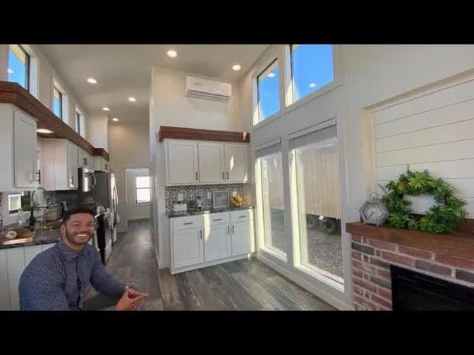MEGA IMPRESSIVE RAISED SIDEWALL tiny home with MINI PICTURE WINDOWS throughout