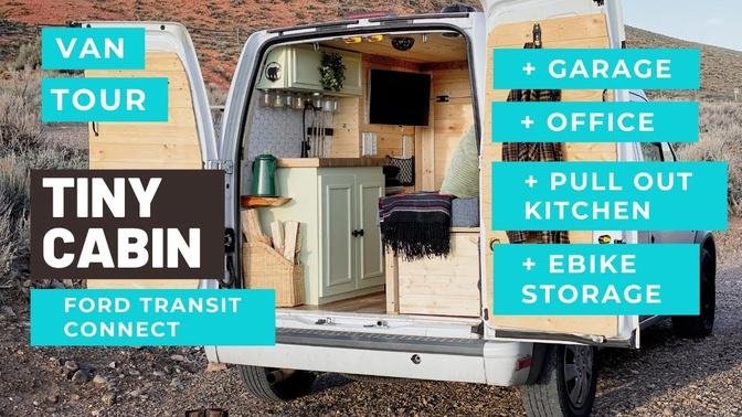 Cozy Cabin Vibes in this TINY Van | Ford Transit Connect DIY Conversion Van Tour