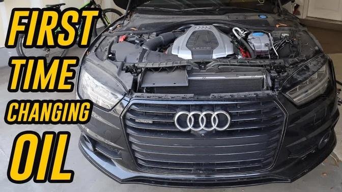 Changing Oil for the First Time on my Salvage 2017 Audi A7 // Part 3
