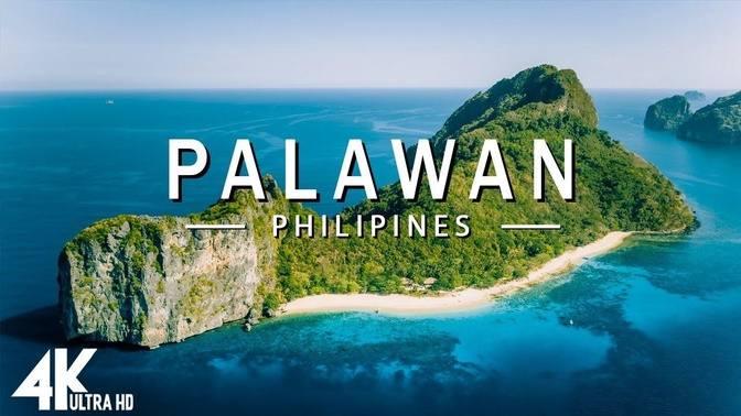 FLYING OVER PALAWAN (4K UHD) - Relaxing Music Along With Beautiful ...