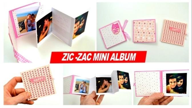 DIY Crafts / Zig-zag Folded mini album - How to make Accordion photo album - Cardmaking&Scrapbooking