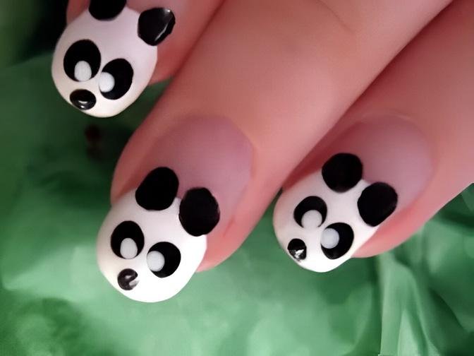 3. Cute and Easy Panda Nails - wide 9